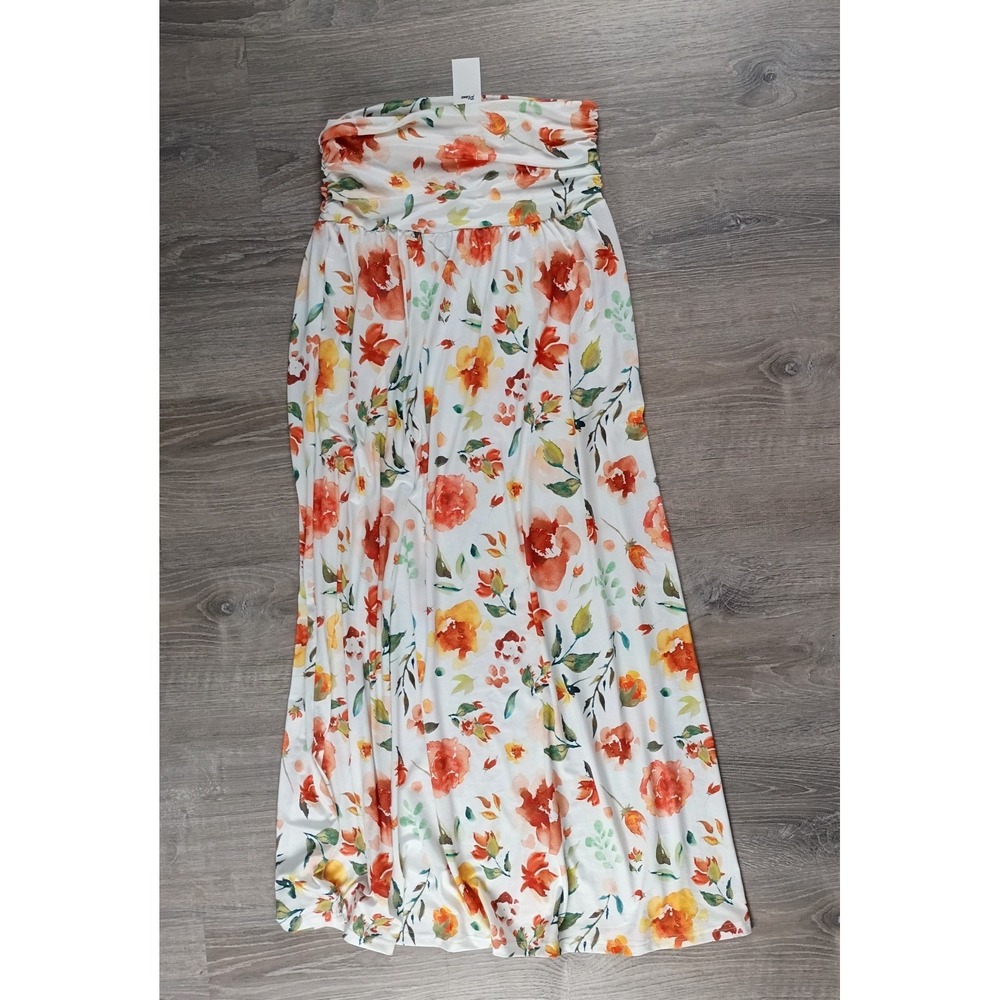 Beyond This Place XL Maxi Skirt Floral Stretch Boho Cottagecore Pockets New